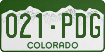 CO license plate 021PDG