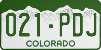 CO license plate 021PDJ