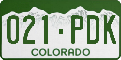 CO license plate 021PDK