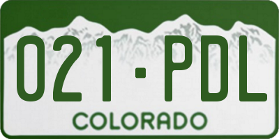 CO license plate 021PDL