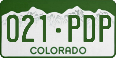CO license plate 021PDP