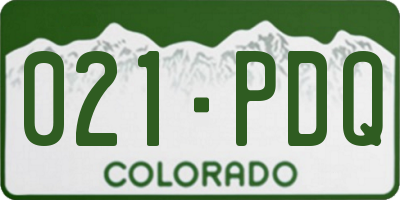 CO license plate 021PDQ