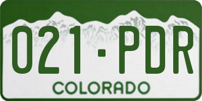 CO license plate 021PDR