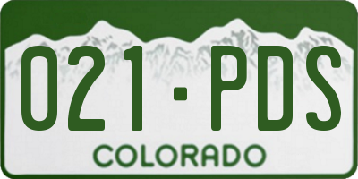 CO license plate 021PDS