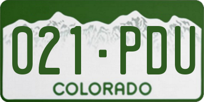 CO license plate 021PDU