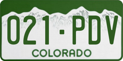CO license plate 021PDV