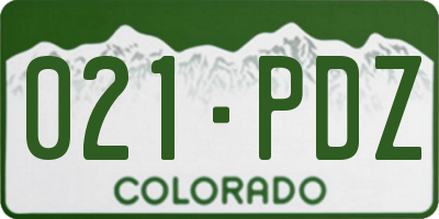 CO license plate 021PDZ