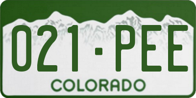CO license plate 021PEE