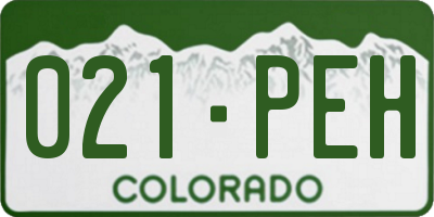 CO license plate 021PEH