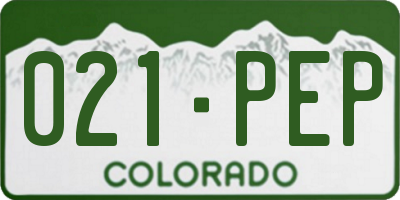 CO license plate 021PEP