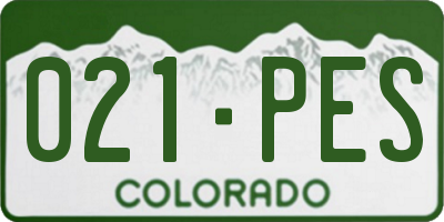 CO license plate 021PES