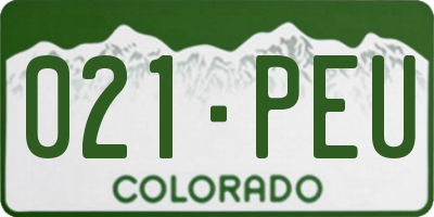 CO license plate 021PEU