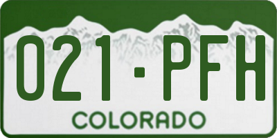 CO license plate 021PFH