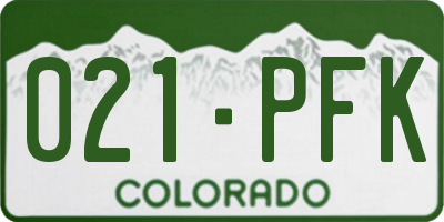 CO license plate 021PFK
