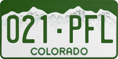 CO license plate 021PFL