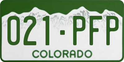 CO license plate 021PFP