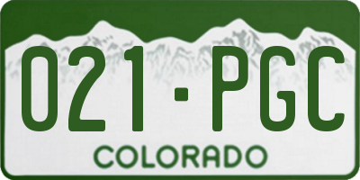 CO license plate 021PGC