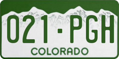 CO license plate 021PGH