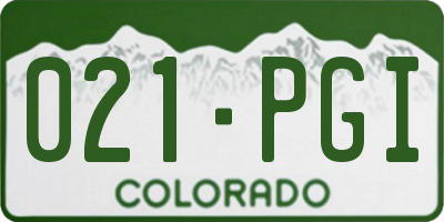 CO license plate 021PGI