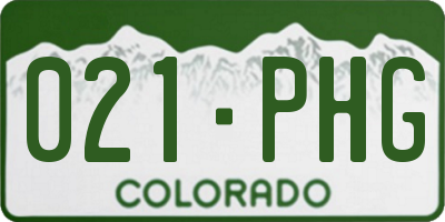 CO license plate 021PHG