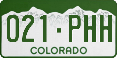 CO license plate 021PHH