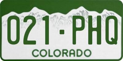 CO license plate 021PHQ