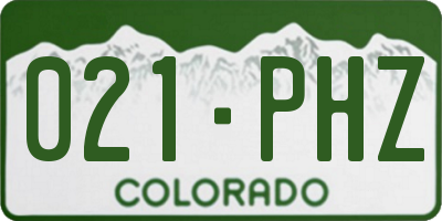 CO license plate 021PHZ