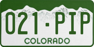 CO license plate 021PIP
