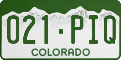 CO license plate 021PIQ