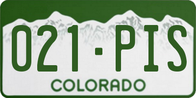 CO license plate 021PIS