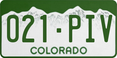 CO license plate 021PIV