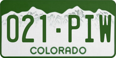 CO license plate 021PIW