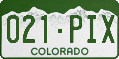 CO license plate 021PIX