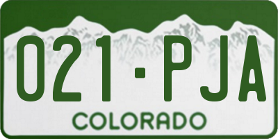 CO license plate 021PJA