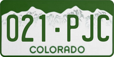 CO license plate 021PJC