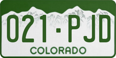 CO license plate 021PJD