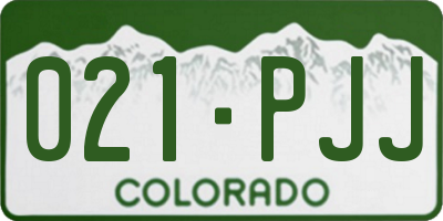 CO license plate 021PJJ