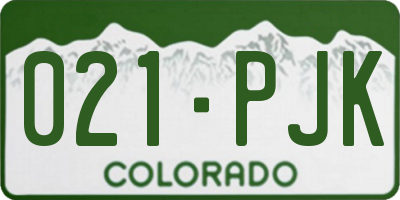 CO license plate 021PJK