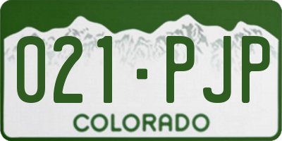 CO license plate 021PJP