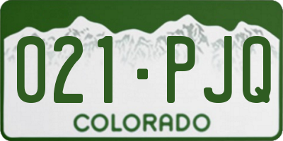 CO license plate 021PJQ