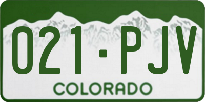 CO license plate 021PJV