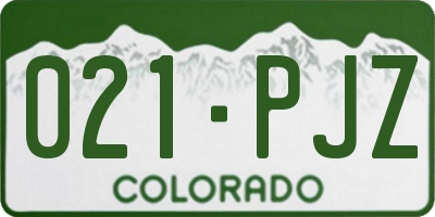 CO license plate 021PJZ