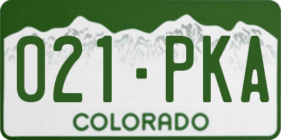 CO license plate 021PKA