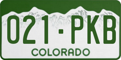 CO license plate 021PKB