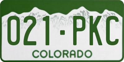 CO license plate 021PKC