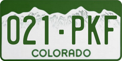 CO license plate 021PKF