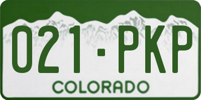 CO license plate 021PKP