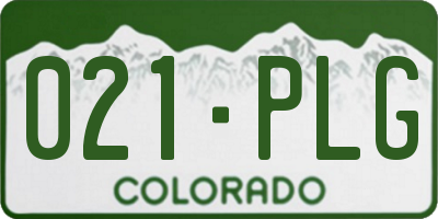 CO license plate 021PLG