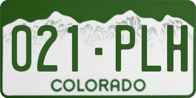 CO license plate 021PLH