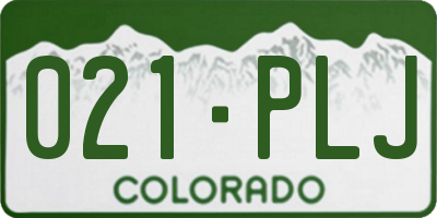 CO license plate 021PLJ